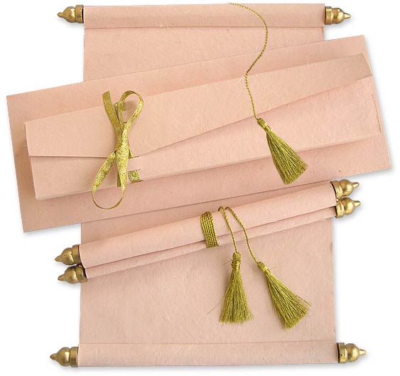 Handmade scroll invitation, cindrella scroll invitation, cheap scroll invitation