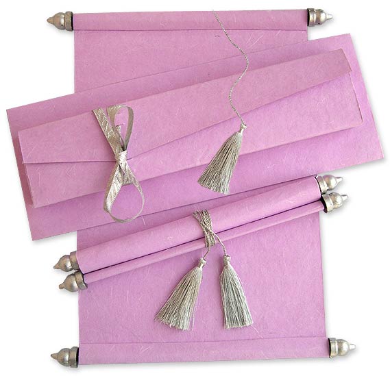 Handmade scroll invitation, cindrella scroll invitation, cheap scroll invitation